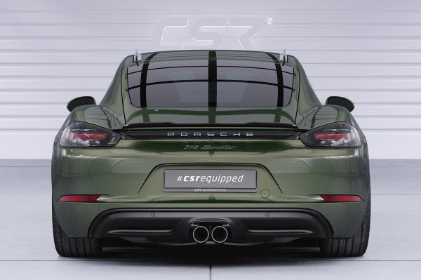 CSR Heckspoiler | Heckflügel mit ABE für Porsche 718 Cayman (Typ 982) HF763-L Lackierung erforderlich (schwarz matt)
