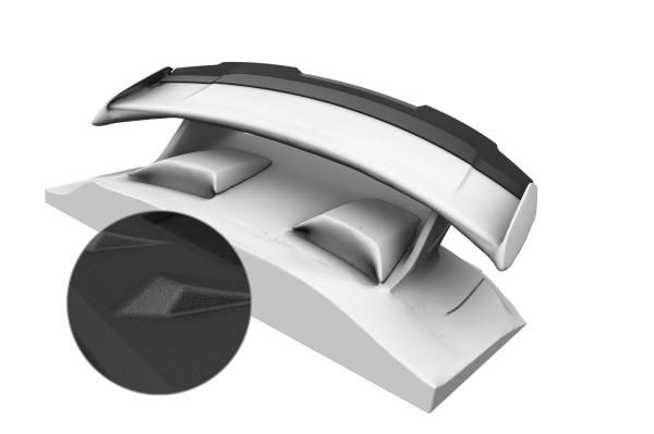 CSR Heckspoiler | Heckflügel mit ABE für Porsche 911/991 (991,2) GT3 HF777-S Strukturiert schwarz matt (keine Lackierung erforderlich)