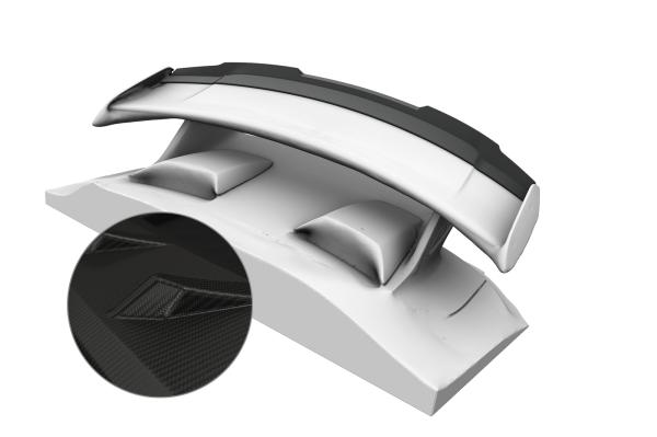 CSR Heckspoiler | Heckflügel mit ABE für Porsche 911/991 (991,2) GT3 HF777-M Carbon Look matt strukturiert (keine Lackierung erforderlich)