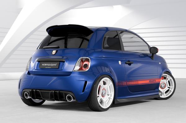 CSR Heckspoiler | Heckflügel mit ABE für Fiat 500 Abarth 595 HF800-S schwarz matt strukturiert (keine Lackierung erforderlich)