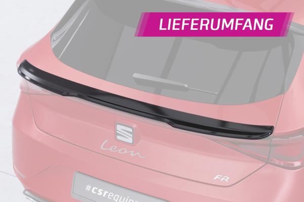 CSR Heckspoiler | Heckflügel mit ABE für Seat Leon 4 (Typ KL) HF835-G Glossy schwarz Hochglanz (keine Lackierung erforderlich)