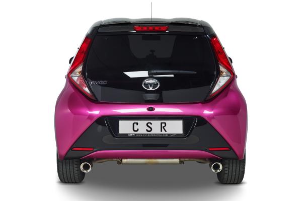 CSR Heckspoiler | Heckflügel mit ABE für Toyota Aygo 2 HF853-C Carbon Look Hochglanz (keine Lackierung erforderlich)