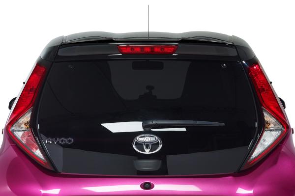 CSR Heckspoiler | Heckflügel mit ABE für Toyota Aygo 2 HF853-C Carbon Look Hochglanz (keine Lackierung erforderlich)
