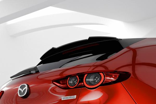 CSR Heckspoiler | Heckflügel mit ABE für Mazda 3 (Typ BP) Schrägheck HF894-C Carbon Look Hochglanz (keine Lackierung erforderlich)