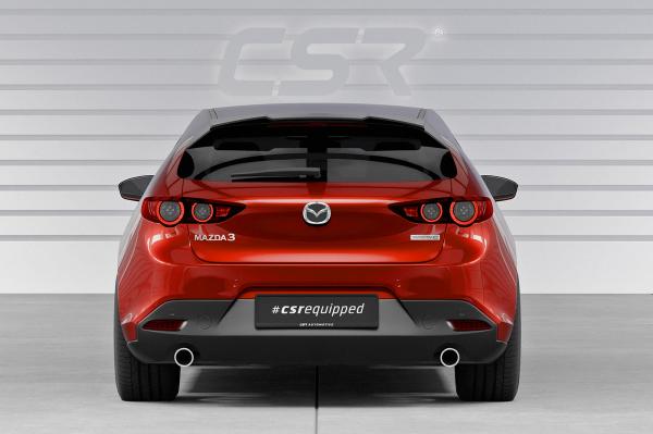 CSR Heckspoiler | Heckflügel mit ABE für Mazda 3 (Typ BP) Schrägheck HF894-C Carbon Look Hochglanz (keine Lackierung erforderlich)