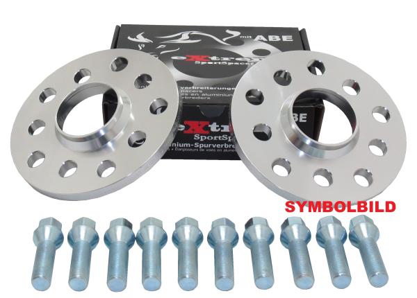 Novus NJT Alu Spurverbreiterung 30 mm pro Achse (15 mm je Seite) inkl. Radschrauben – Skoda Roomster/Praktik (5J), mit ABE