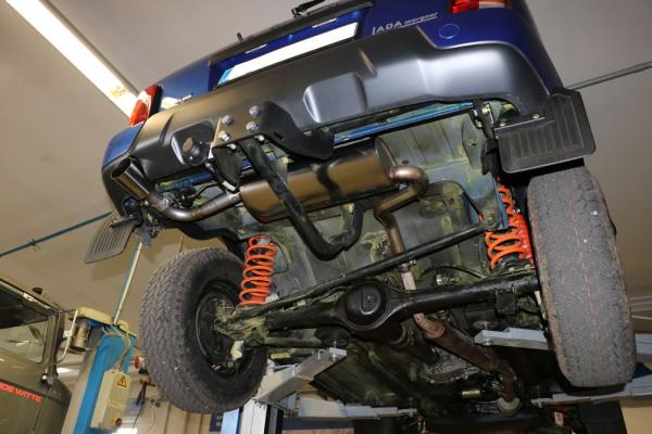 Fox Endschalldämpfer quer 1x90 Typ 10 links für Lada Niva 4x4 Urban (ab 2010) – Edelstahl, Rohr 45 mm, EG-Gutachten