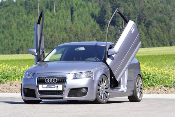LSD Doors Flügeltürsystem für Audi A3 (8P) 2003–2013 – Komplett Kit für Fahrer- & Beifahrertür – inkl. Kabelsatz – Teilegutachten (§19.3)
