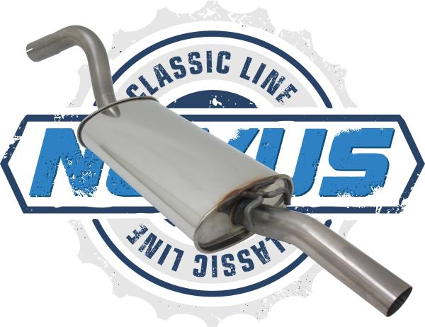 Novus Classic-Line Serien Endschalldämpfer für Audi 80 Coupe / Limousine (Typ 89, B3) – Edelstahl – mit E-Prüfzeichen