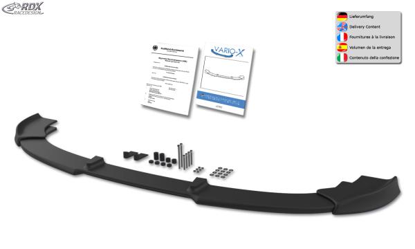 RDX Frontspoilerlippe VARIO-X für VW T5 -2009 (für werkseitig unlackierte Stoßstange wie Transporter, …) Frontlippe Front Ansatz Vorne Spoilerlippe