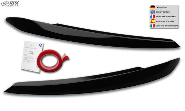 RDX Scheinwerferblenden für VW Touran 5T (2015+) nur für Halogen-Scheinwerfer schwarz glänzend Böser Blick