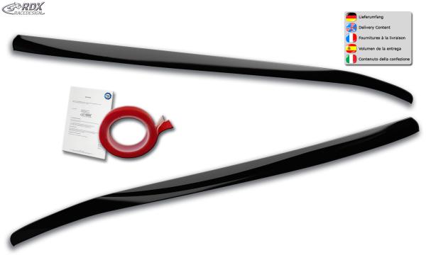 RDX Scheinwerferblenden für FORD Focus 4 DEH (2018+) Böser Blick SCHWARZ GLÄNZEND