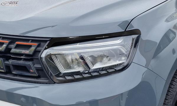 RDX Scheinwerferblenden für DACIA Duster II SR (Mod. 2018-2024) schwarz glänzend Böser Blick