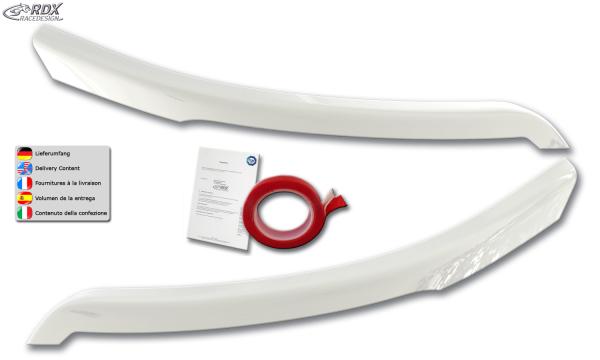 RDX Scheinwerferblenden für FORD Transit (2014-heute) für Xenon- und schwarze Halogen-Scheinwerfer weiß glänzend Böser Blick