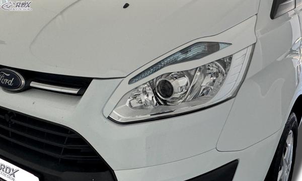 RDX Scheinwerferblenden für FORD Transit Custom & Tourneo Custom (2012-2018) weiß glänzend Böser Blick