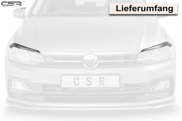 CSR Scheinwerferblenden für VW Polo VI (Typ AW) SB287-L schwarz matt (Lackierung erforderlich)