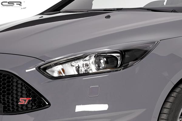 CSR Scheinwerferblenden für Ford Focus MK3 SB294-L schwarz matt (Lackierung erforderlich)