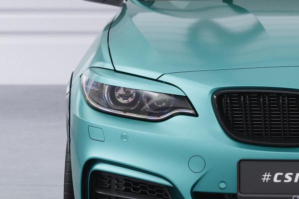 CSR Scheinwerferblenden für BMW 2er F22/F23/F87 SB314-G Glossy schwarz Hochglanz (keine Lackierung erforderlich)