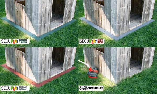 SECUPLAY Gummi Mähkante / Rasenkante 100x10x3,6cm grün