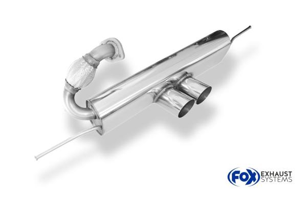 Fox Endschalldämpfer für Smart Fortwo Coupe 451 mit Brabus Stoßstange – Ausgang mittig – 2x80 mm (Typ 14)