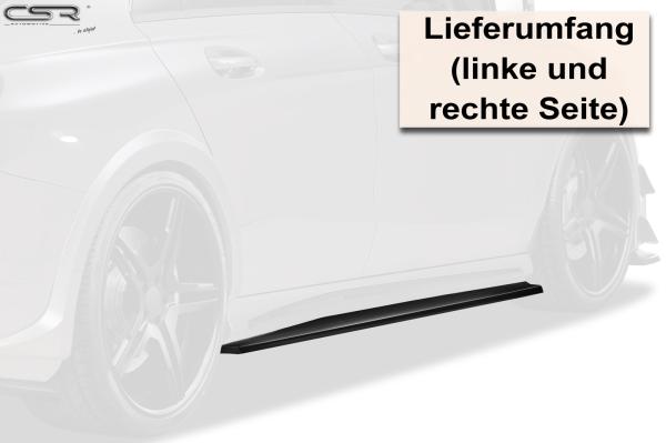 CSR Seitenschweller mit ABE für Mercedes-Benz CLA C117 X117 SS448-S Strukturiert schwarz matt (keine Lackierung erforderlich)