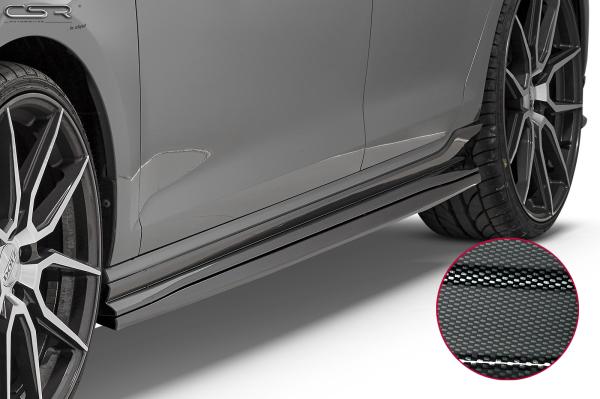 CSR Seitenschweller mit ABE für VW Golf 7 GTI TCR SS457-C Carbon Look glänzend (keine Lackierung erforderlich)