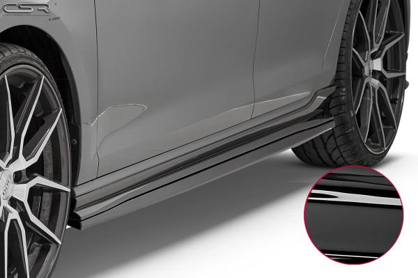 CSR Seitenschweller mit ABE für VW Golf 7 GTI TCR SS457-G Glossy schwarz glänzend (keine Lackierung erforderlich)