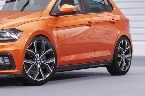 CSR Seitenschweller mit ABE für VW Polo VI 2G Typ AW SS462-C Carbon Look Hochglanz (keine Lackierung erforderlich)