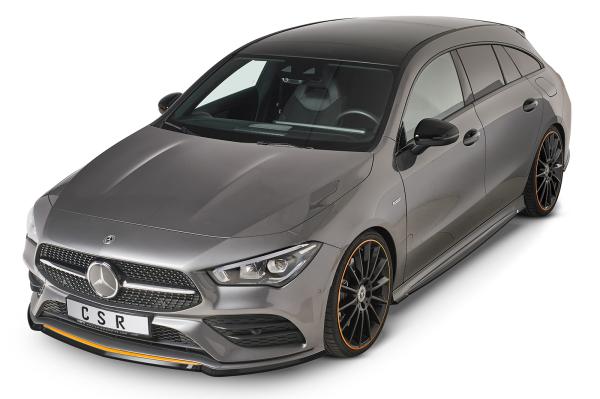 CSR Seitenschweller mit ABE für Mercedes-Benz CLA C118 / X118 AMG-Line SS470-C Carbon Look Hochglanz (keine Lackierung erforderlich)