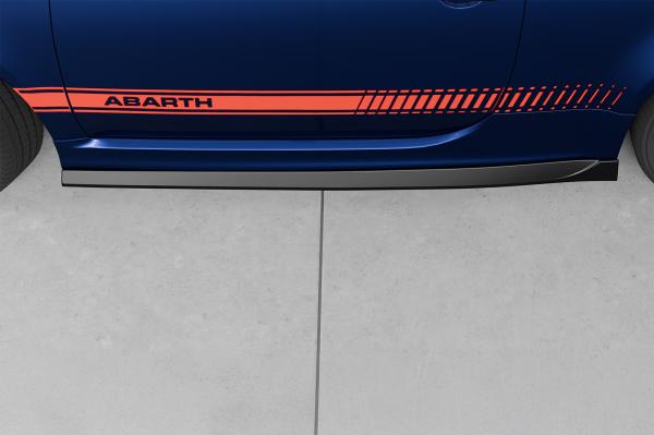 CSR Seitenschweller mit ABE für Fiat Abarth 595 SS475-L schwarz matt (Lackierung erforderlich)