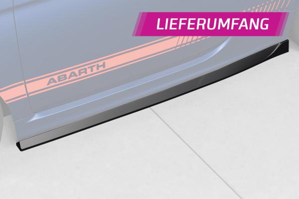 CSR Seitenschweller mit ABE für Fiat Abarth 595 SS475-L schwarz matt (Lackierung erforderlich)