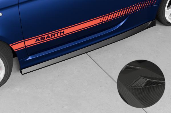 CSR Seitenschweller mit ABE für Fiat Abarth 595 SS475-M Carbon Look matt strukturiert (keine Lackierung erforderlich)