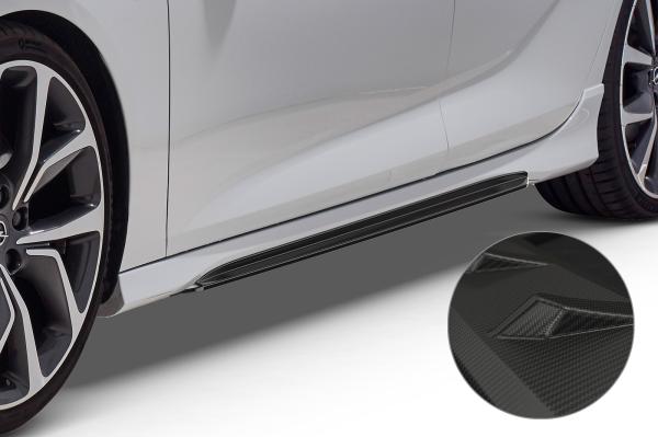 CSR Seitenschweller mit ABE für Opel Insignia B GSI / GS Line Plus SS477-M Carbon Look matt strukturiert (keine Lackierung erforderlich)