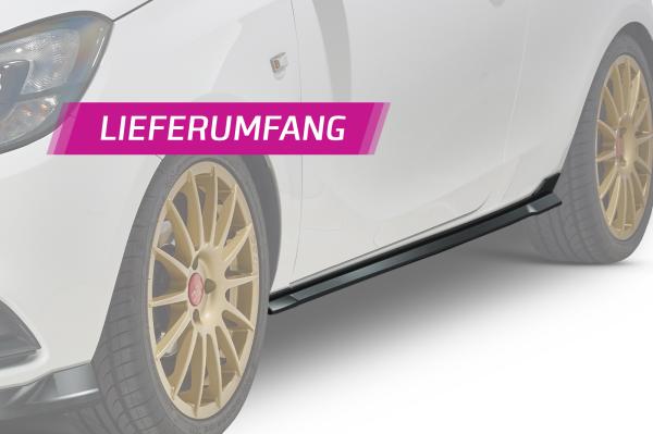 CSR Seitenschweller mit ABE für Opel Corsa E 3-Türer SS479-M Carbon Look matt strukturiert (keine Lackierung erforderlich)