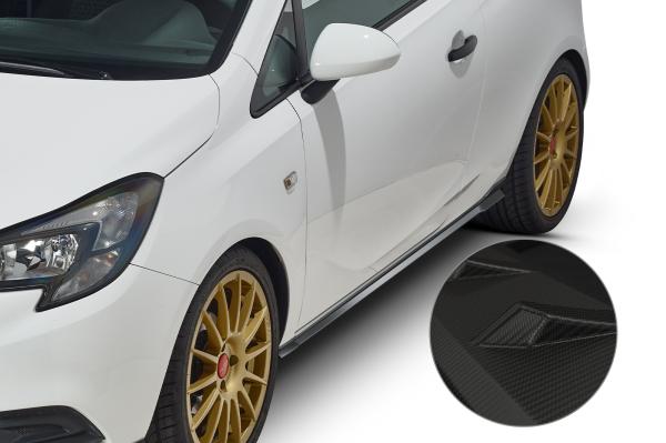 CSR Seitenschweller mit ABE für Opel Corsa E 3-Türer SS479-M Carbon Look matt strukturiert (keine Lackierung erforderlich)