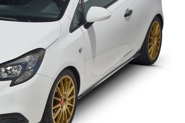 CSR Seitenschweller mit ABE für Opel Corsa E 3-Türer SS479-M Carbon Look matt strukturiert (keine Lackierung erforderlich)