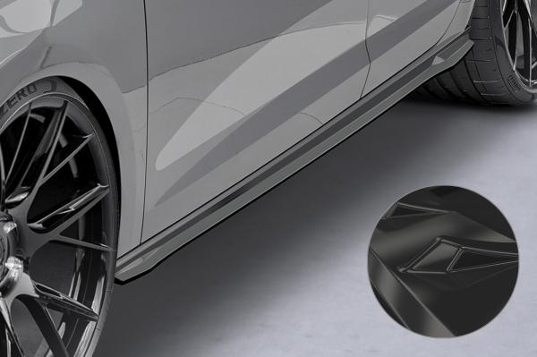 CSR Seitenschweller mit ABE für Seat Leon 3 (Typ 5F) Cupra/FR SS488-G Glossy schwarz glänzend (keine Lackierung erforderlich)