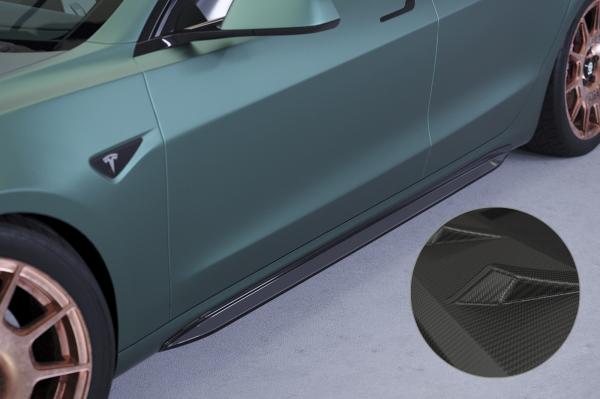 CSR Seitenschweller mit ABE für Tesla Model 3 SS494-M Carbon Look matt strukturiert (keine Lackierung erforderlich)