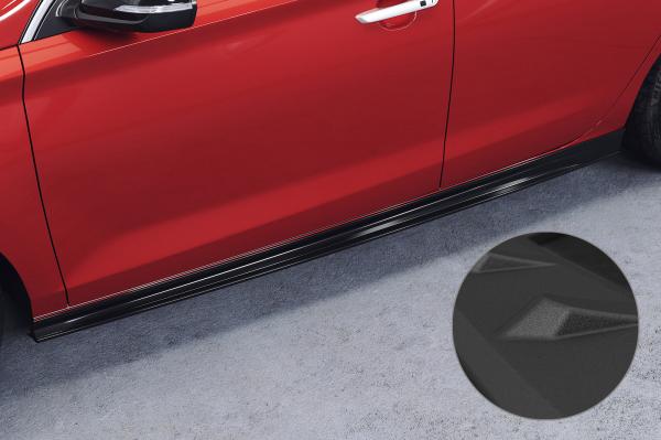 CSR Seitenschweller mit ABE für Hyundai I30 (PD) SS502-S schwarz matt strukturiert (keine Lackierung erforderlich)