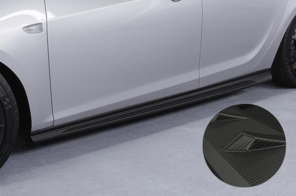 CSR Seitenschweller mit ABE für Opel Astra J Sports Tourer SS504-M Carbon Look matt strukturiert (keine Lackierung erforderlich)