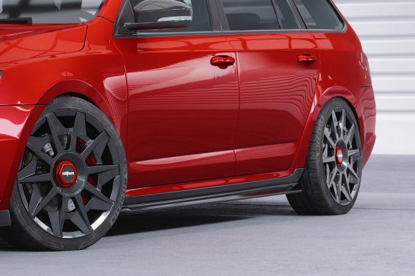CSR Seitenschweller mit ABE für Skoda Octavia 3 Typ 5E SS523-C Carbon Look Hochglanz (keine Lackierung erforderlich)