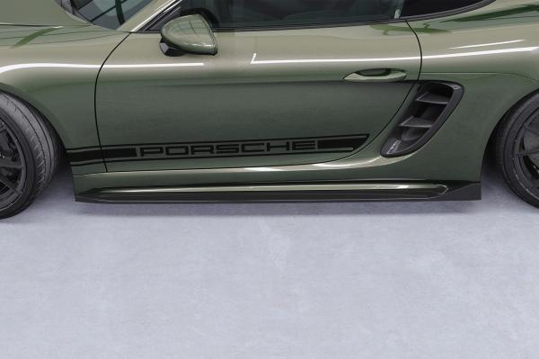 CSR Seitenschweller mit ABE für Porsche 718 Boxster / Cayman (Typ 982) SS533-C Carbon Look glänzend (keine Lackierung erforderlich)