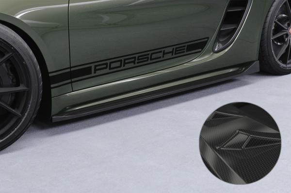 CSR Seitenschweller mit ABE für Porsche 718 Boxster / Cayman (Typ 982) SS533-C Carbon Look glänzend (keine Lackierung erforderlich)