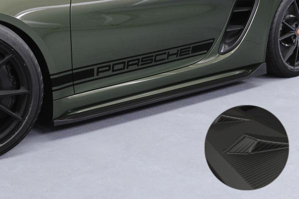 CSR Seitenschweller mit ABE für Porsche 718 Boxster / Cayman (Typ 982) SS533-M Carbon Look matt strukturiert (keine Lackierung erforderlich)