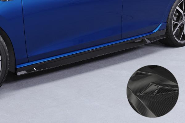CSR Seitenschweller mit ABE für VW Golf 8 R SS538-C Carbon Look glänzend (keine Lackierung erforderlich)