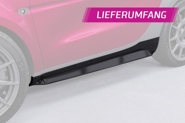 CSR Seitenschweller mit ABE für Smart Fortwo 453 SS543-L schwarz matt (Lackierung erforderlich)