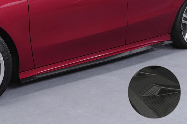 CSR Seitenschweller mit ABE für Mercedes-Benz A-Klasse (W177) AMG/AMG-Line SS547-M Carbon Look matt strukturiert (keine Lackierung erforderlich)