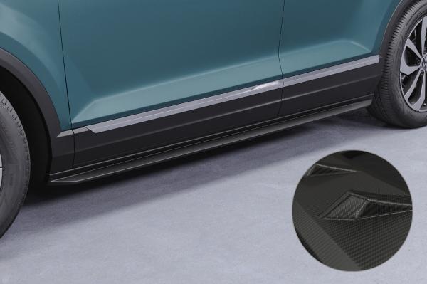CSR Seitenschweller mit ABE für VW T-Roc (A1) SS556-M Carbon Look matt strukturiert (keine Lackierung erforderlich)