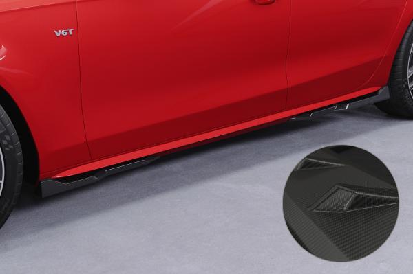 CSR Seitenschweller mit ABE für Audi A4 / S4 B8 (Typ 8K) SS571-M Carbon Look matt strukturiert (keine Lackierung erforderlich)