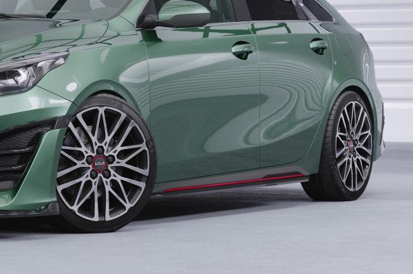 CSR Seitenschweller mit ABE für Kia Pro Ceed (CD) GT SS575-L schwarz matt (Lackierung erforderlich)
